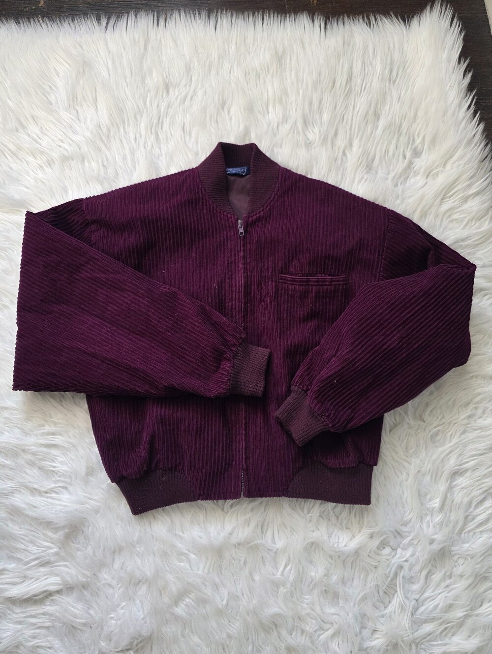 Woolrich Vintage Burgundy Corduroy Bomber Jacket